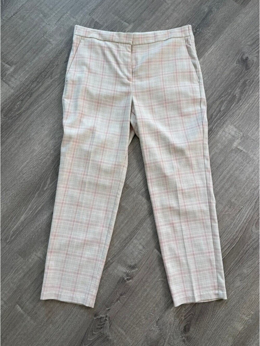 Ann Taylor Plaid Dress Pants with Slim Fit and Side Pockets, Size 10